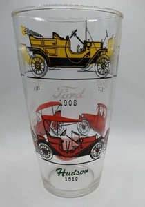 VINTAGE HAZEL ATLAS LARGE COCKTAIL SHAKER GLASS MCM ANTIQUE CAR DESIGN FORD USA - Picture 1 of 4