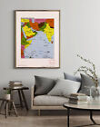 1990 Map| Northwest Indian Ocean Area| Indian Ocean Map Size: 18 Inches X 24 Inc