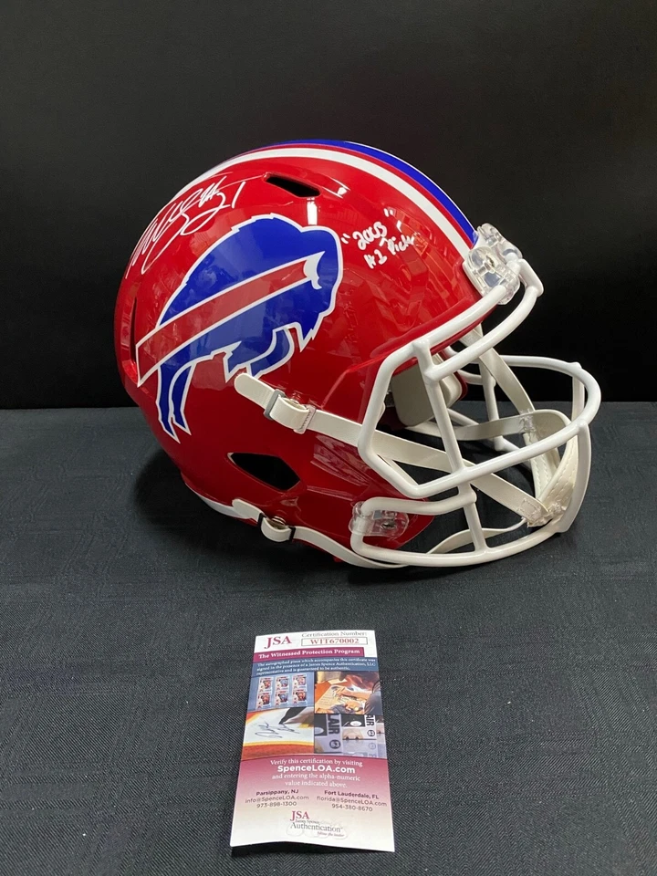 CASCO RETRO WILLIS MCGAHEE BUFFALO BILLS FIRMADO TAMAÑO COMPLETO CERTIFICADO DE AUTENTICIDAD JSA Testigo Foto 1 de 3