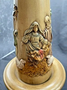 VTG 1973 Atlantic Mold Christmas 3D Nativity Manger Candle Flame lamp/light. - Picture 1 of 12