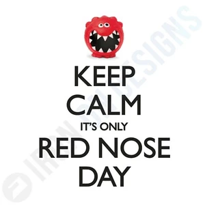 COMIC RELIEF - KEEP CALM RED NOSE DAY - T-SHIRT-TRANSFER ZUM AUFBÜGELN - A6 A5 A4 - Bild 1 von 5