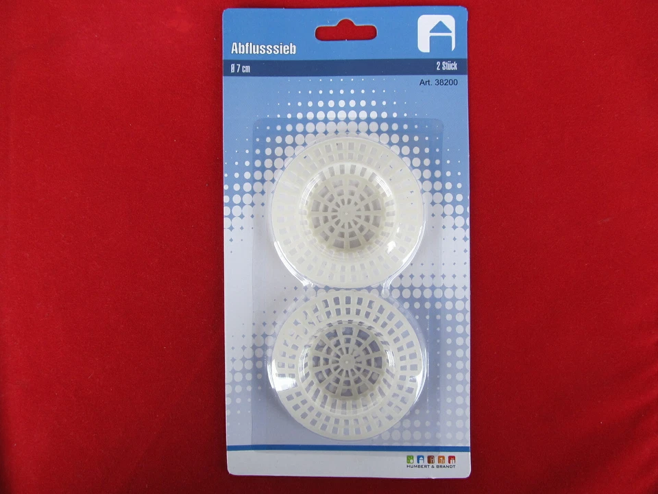 2 Stück Abflusssieb Ablaufsieb Spülbecken Waschbecken ca. 7cm ∅ weiß Kunststoff - Bild 1 von 1