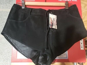 Sexy Black Suede Lined Booty Shorts Daisy Dukes Size 8 New With Tag By Ecote - Picture 1 of 7
