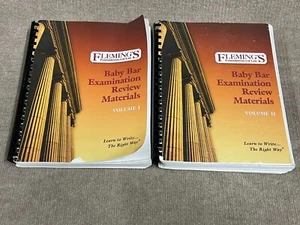 Fleming’s Baby Bar Law Exam Review Set Volume 1 2 Fundamentals of Law - Picture 1 of 3