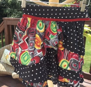 Pampolina Black w/ White Polka Dots Floral Ruffles Skirt Size 5 5T - Picture 1 of 3