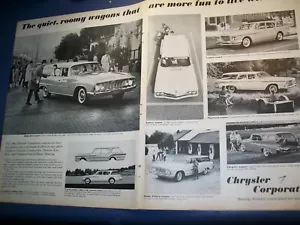 1961 Dodge Dart Lancer Polara Plymouth Chrysler Station Wagon lrg-mag 2pg car ad - Picture 1 of 1