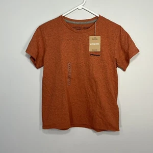 NEW Patagonia Shirt Womens Medium Orange P-6 Logo Responsibili-Tee Short Sleeve - Picture 1 of 10