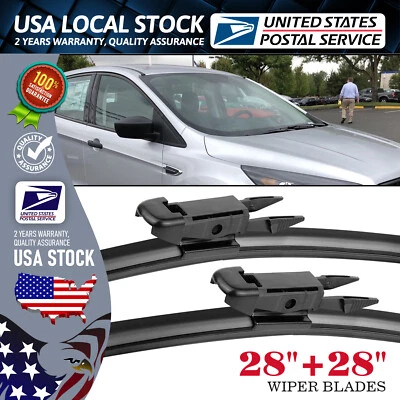 Front Left Right Wiper Blades 28''+28'' Windshield Set For Ford Escape 2013-19 - Image 1 of 4