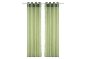 Gardine limette Ösen halbtransparenter Stoff waschbar Maße: (HxB) 245x140cm - Bild 1 von 4