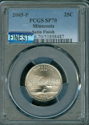 2005 P MINNESOTA STATE QUARTER PCGS SP70 MS70 MAC FINEST & SPOTLESS RARE  . - Image 1 of 2
