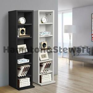 Single Rack DVD Storage  CD Unit Shelf Black/White UK