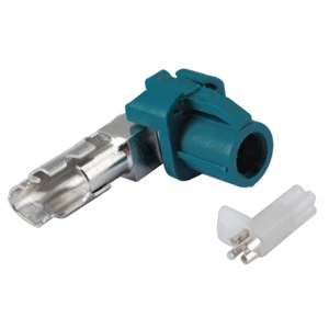 Conector de ángulo recto azul agua hembra azul agua para coche HSD Fakra Z para Dacar535 4 polos - Imagen 1 de 4