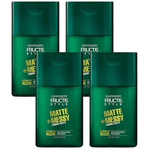 4-Pack New Garnier Fructis Style Matte & Messy Liquid Hair Putty for Men, 4.2 Oz - Picture 1 of 3