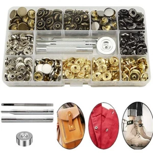 80 Sets Leather Snap Fasteners Kit 15mm Metal Snap Buttons Press Stud with 4Tool - Picture 1 of 10