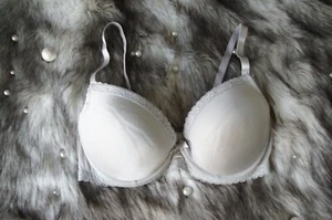 H&M ★ Dessous Spitze Satin Push-up BH ★ grau ★ 80C ★ - Bild 1 von 9