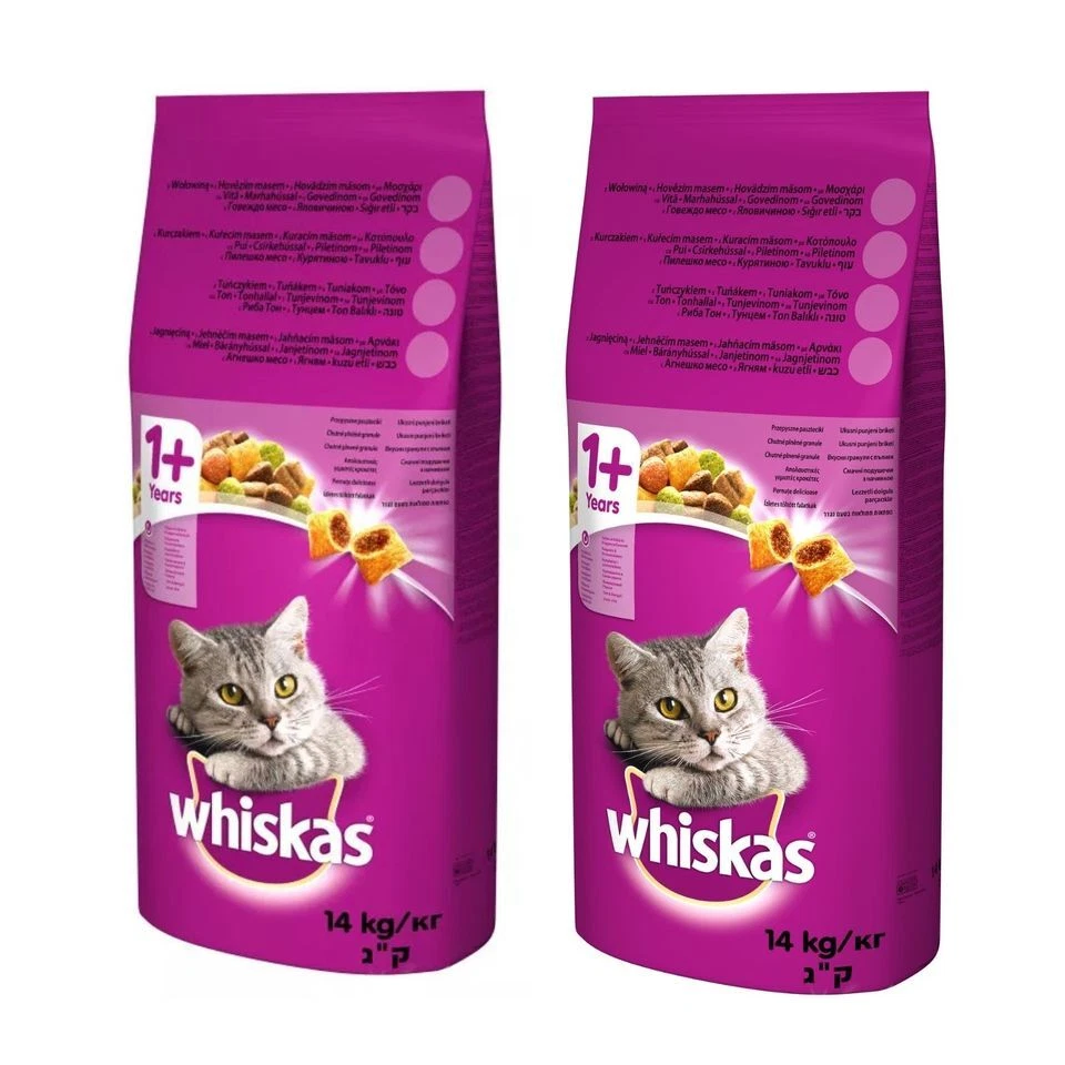 WHISKAS Adult 14 kg mit Huhn und Gemüse + Adult 14 kg mit Thunfisch und Gemüse - Bild 1 von 1