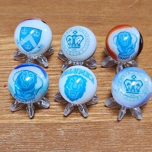 COLUMBIA UNIVERSITY MARBLES COLLEGE COLLECTORS LOT (6) 5/8" SZ LIONS - Picture 1 of 7