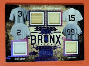 Babe Ruth GAME USED BAT CARD #d5/7 Aaron Judge DEREK JETER JERSEY Thurman Munson - Picture 1 of 3