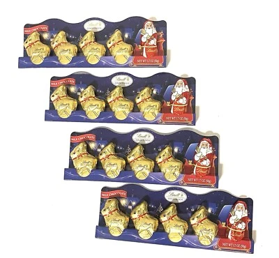 Фигурка Lindt LINDOR Milk Chocolate Santa Claus & Reindeers Hollow 1,7 унции Ea (4 упаковки) - Изображение 1 из 4