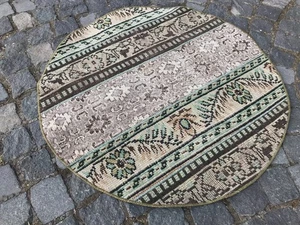 Handmade Wool Rug, Bohemian Area Rug, Turkish Vintage Rug, Home Decor,3,0x3,0ft - Picture 1 of 8