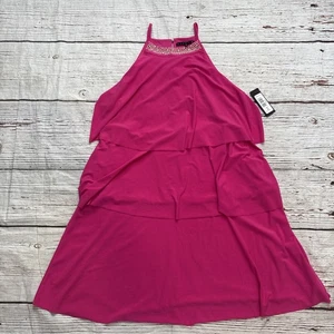 Vestido Tiana B Para Mujer Talla M Rosa Perla Cuello Alto NUEVO HECHO EN EE. UU. - Imagen 1 de 9