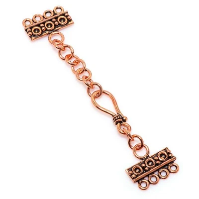 2 SET BALI EXTENDER TOGGLE CLASP 4 STRAND ANTIQUE COPPER 636 NDM-226 - Image 1 of 3