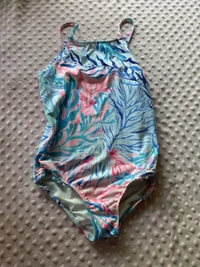 LILLY PULITZER Girls 189027 UPF 50+ Juliet OnePiece Swimsuit Bathing Suit 14 - Picture 1 of 3