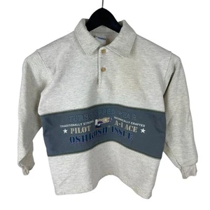 Vintage 90s Kids OshKosh Bgosh Pilot Fighter Jet Sweatshirt Size 6 - Picture 1 of 10