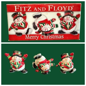 Fitz and Floyd Merry Christmas Becher 3er Set Figuren - Bild 1 von 13