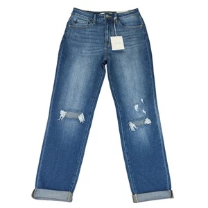 Kancan Jeans Womens Size 9/28 Straight Leg Distressed Medium Wash Denim Pants - Picture 1 of 4
