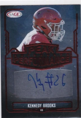 2022 SAGE Low Series Peak Performance Red Kennedy Brooks Rookie Auto RC OKLAHOMA - Image 1 of 2