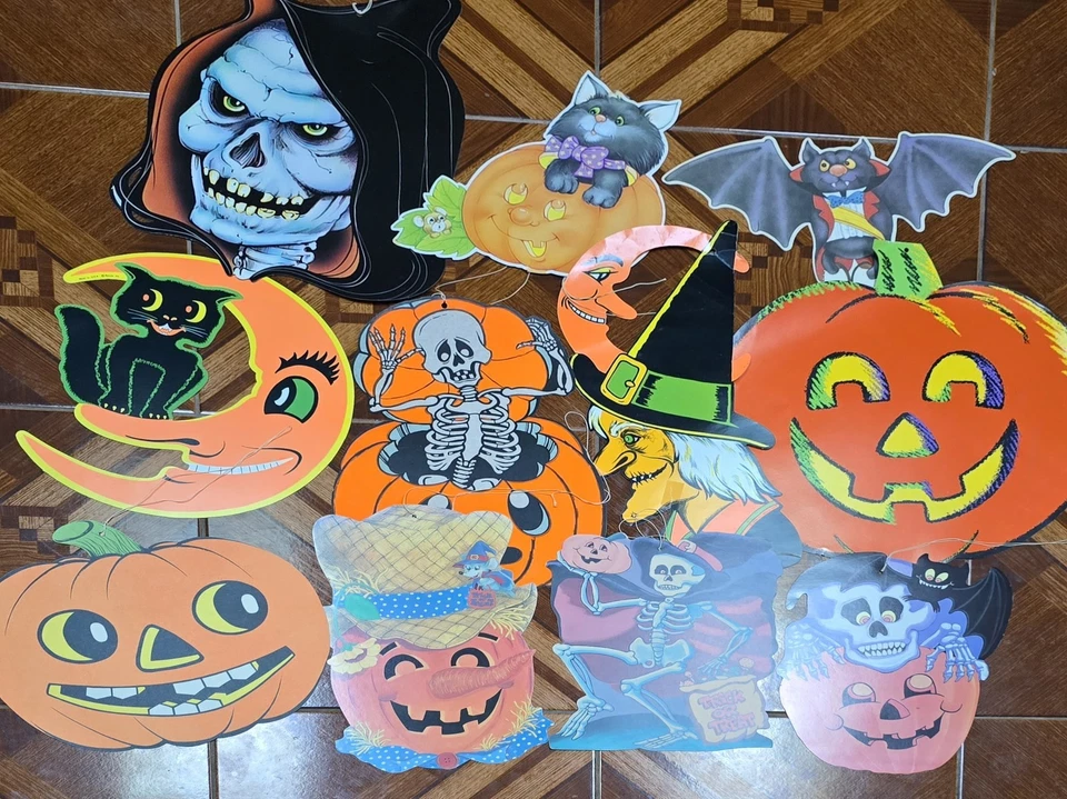 Lote De 11 Decoraciones Troqueladas De Colección Beistle/Eureka Halloween Miedo  Foto 1 de 4