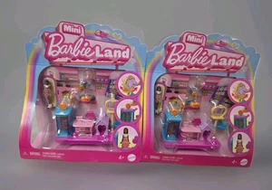 Set of 2 Barbie Mini Land Boutique Playset with 1.5" Doll & Pet Accessories - Picture 1 of 6