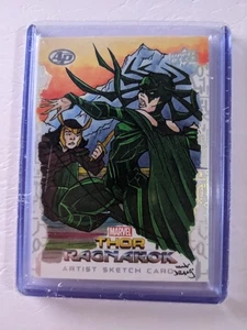 2017 Upper Deck Thor Ragnarok Hela Loki 1/1 Sketch By Ryan Van Der Draaij - Picture 1 of 2