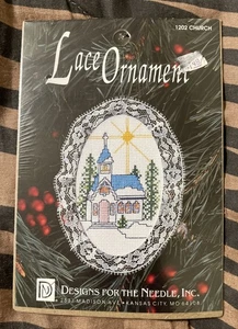 Vintage 1995 ~ "Church" ~ "Lace Ornament" Counted Cross Stitch Kit ~ 3.5"x5" - Picture 1 of 3