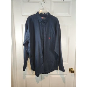 Men's sz XL Navy Blue Chaps Long Sleeved Button Down Shirt Top - Picture 1 of 5