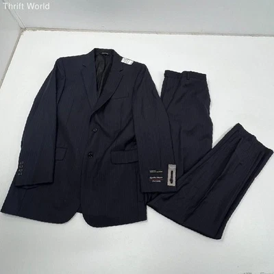 Jos. A. Traje Bank Para Hombre Nuevo Con Etiquetas Azul Marino A Rayas Firma Lana 2 Botones 42L 36W Foto 1 de 4