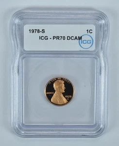1978-S Lincoln Memorial Cent PR70 DCAM ICG *5372 - Picture 1 of 5
