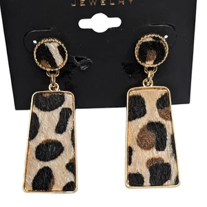 Pendientes colgantes rectangulares con estampado de animales nOir Jewelry - Imagen 1 de 7