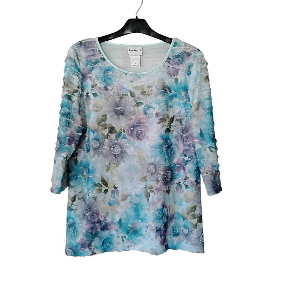 Топ Bonworth с цветочным рисунком рукав 3/4 размер S - Изображение 1 из 3