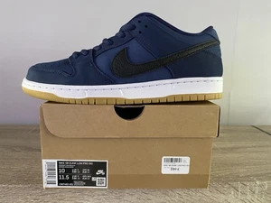 Nike SB Dunk Low Navy Black Gum Uk9 Us 10 DS - Picture 1 of 6