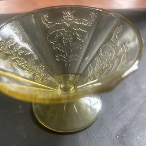 Federal Glass Madrid Amber Pattern Cone Shaped Sherbet 2.75" Tall Depression Art - Picture 1 of 4