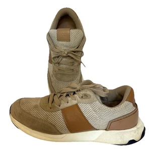 Tod's Hombres 8.5 Zapatos Beige Gamuza y Tela Tecnológica Tenis para Correr con Marrón * Ver Imagen - Imagen 1 de 10