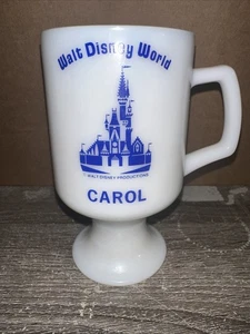 Vintage 1970’s Walt Disney World WDP Name “ Carol” Milk Glass Mug - Picture 1 of 7