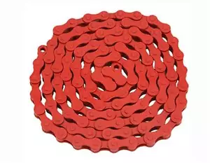 RED Chain 1/2x1/8x112 Red 1/2" x 1/8" 112L FIXIE BMX CHOPPER CRUISER LOWRIDER - Picture 1 of 1