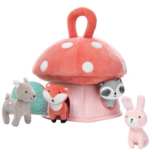 Lambs & Ivy Interactive Plush Mushroom House with Stuffed Animal Toys - Picture 1 of 5