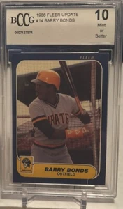 Barry Bonds 1986 Fleer Update #U14 RC BECKETT Gem ๐ MINT 10 **EXTREMELY RARE!! - Picture 1 of 2