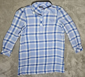 Vineyard Vines Popover Kleid Baumwoll-Wollmischung bunt kariert M ruhiges Wasser Neu mit Etikett - Bild 1 von 12