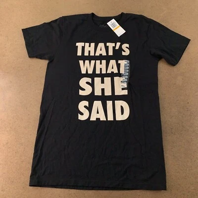 Camiseta gráfica Ring Of Fire para hombre talla pequeña negra That's What She Said nueva con etiquetas Foto 1 de 4