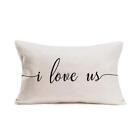 Valentines Day Pillow Covers 12x20 Inch Home Decor I Love Us Sweet Quotes Dec...